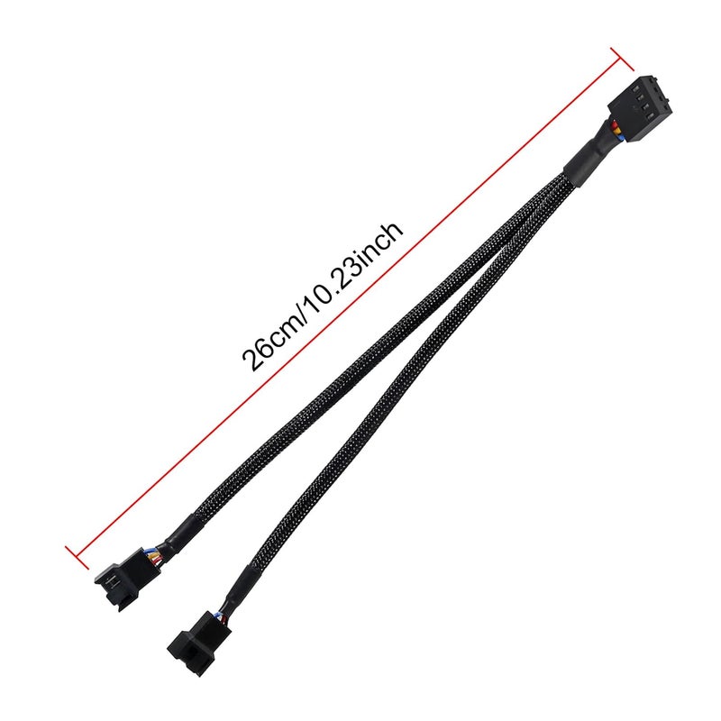 ACEIRMC 4pcs 4 Pin PWM Fan Splitter Cable 1 to 2 Converter, Computer PC PWM Fan Splitter Cable for Computer ATX Case 4-Pin/3-Pin Cooling (1 to 2) - Image 2